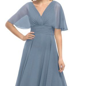 Azazie Dusty Blue Bridesmaid Dress - Pamela